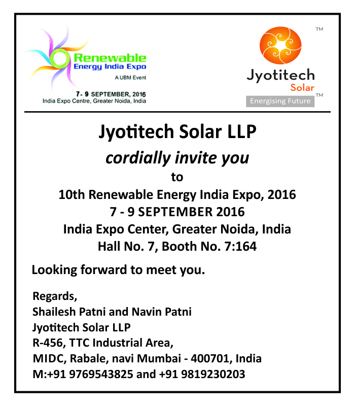 Invite for REI Expo 2016, Gr. Noida, India